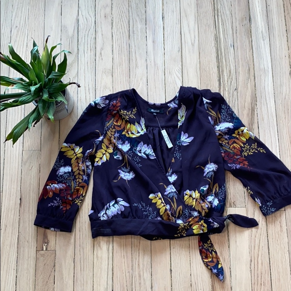 NWT Madewell sheer floral top